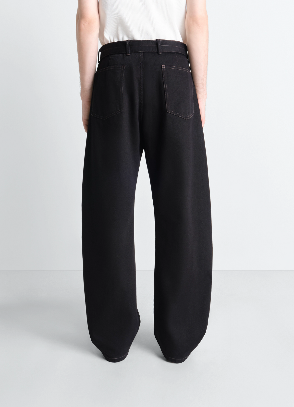 TWISTED BELTED PANTS - Black - Heavy Black Denim - Unisex | LEMAIRE