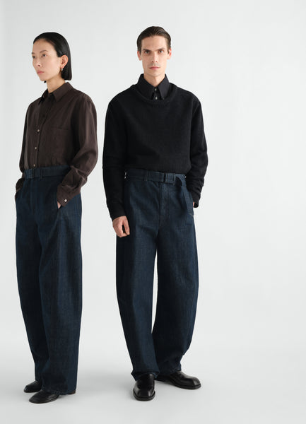 TWISTED ベルトデニムパンツ - Denim Indigo - ヘビーインディゴデニム