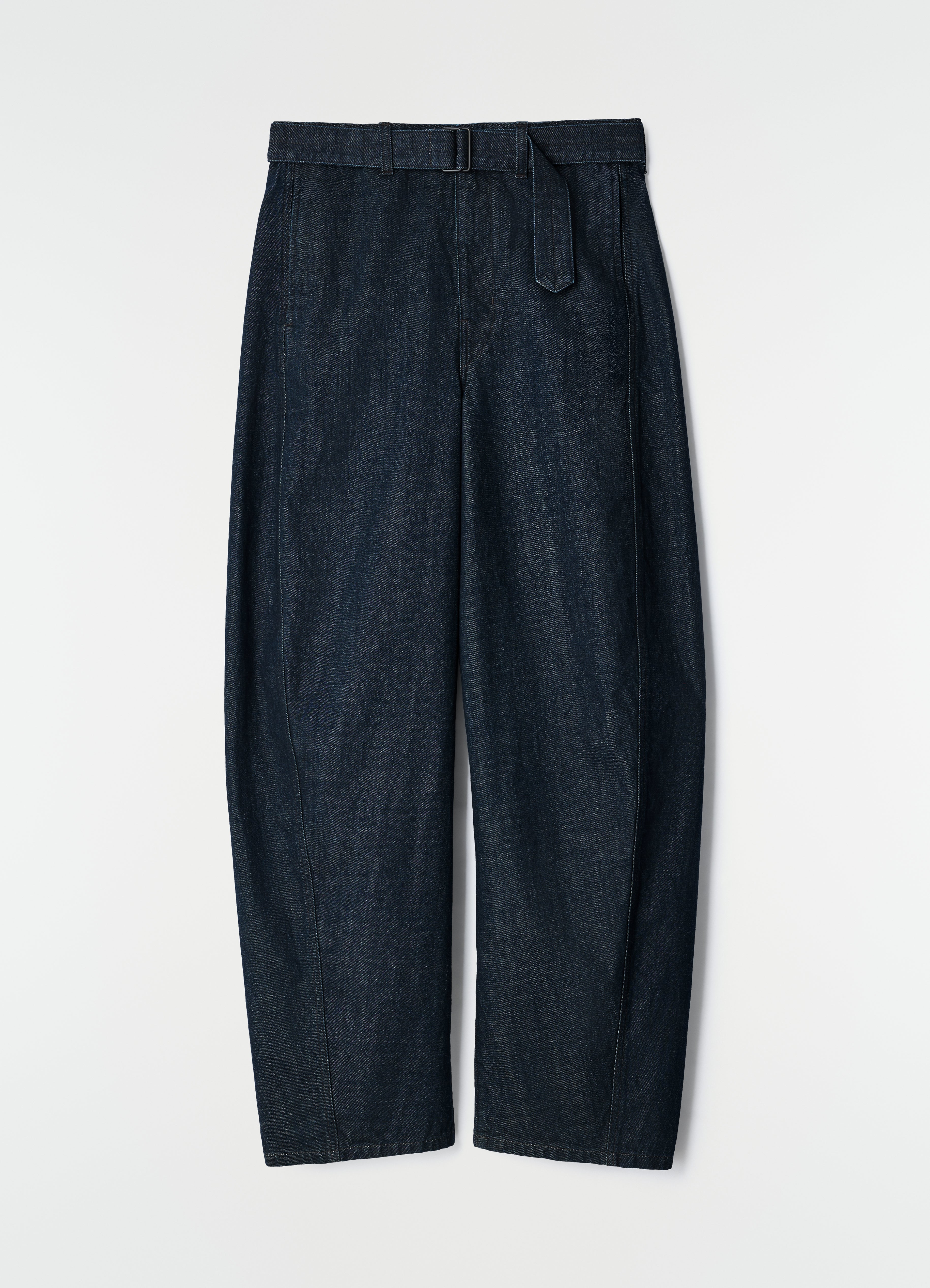TWISTED BELTED PANTS IN DENIM - Denim Indigo - Heavy Indigo Denim
