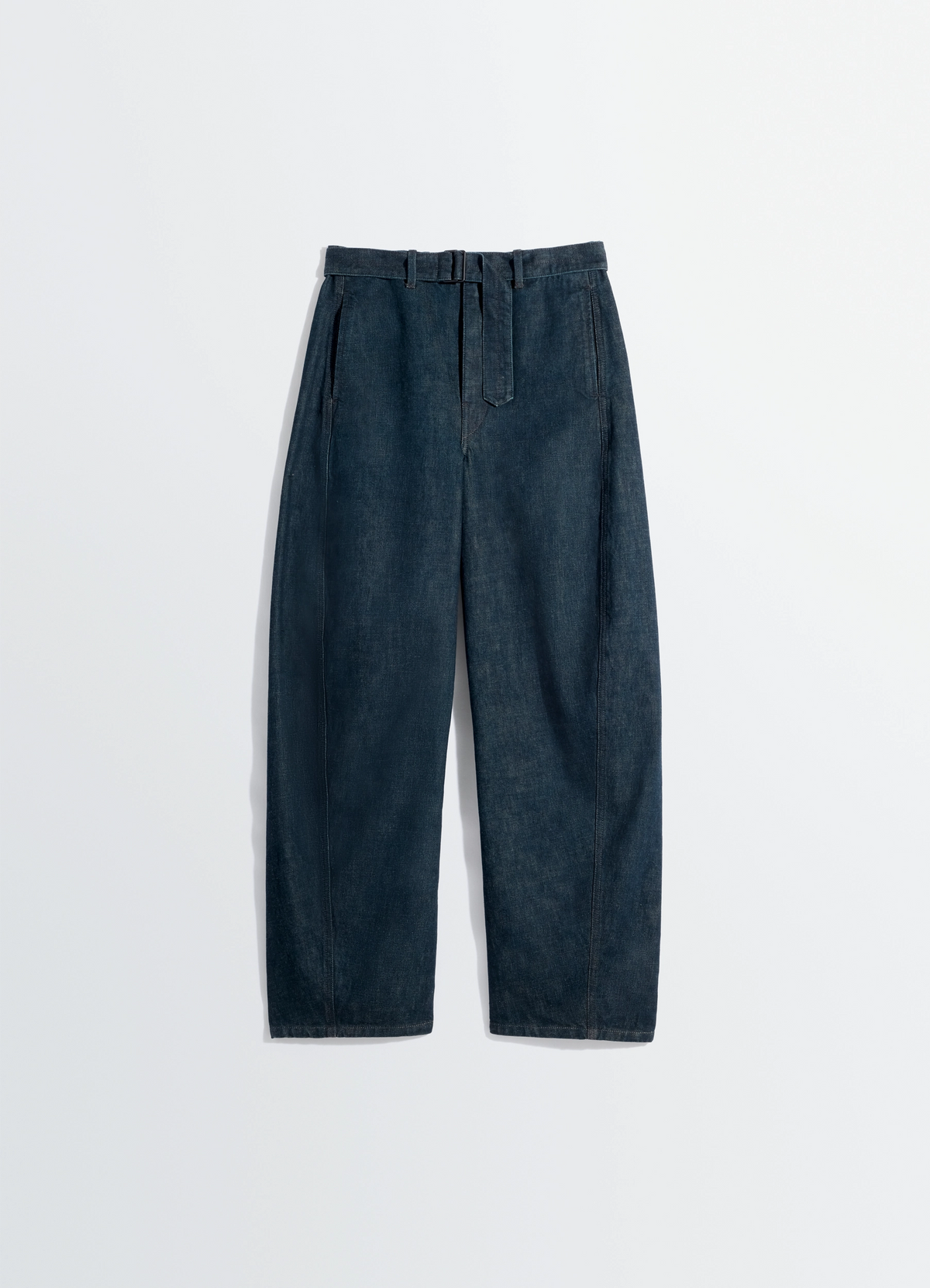 TWISTED BELTED PANTS IN DENIM - Denim Indigo - Heavy Indigo Denim