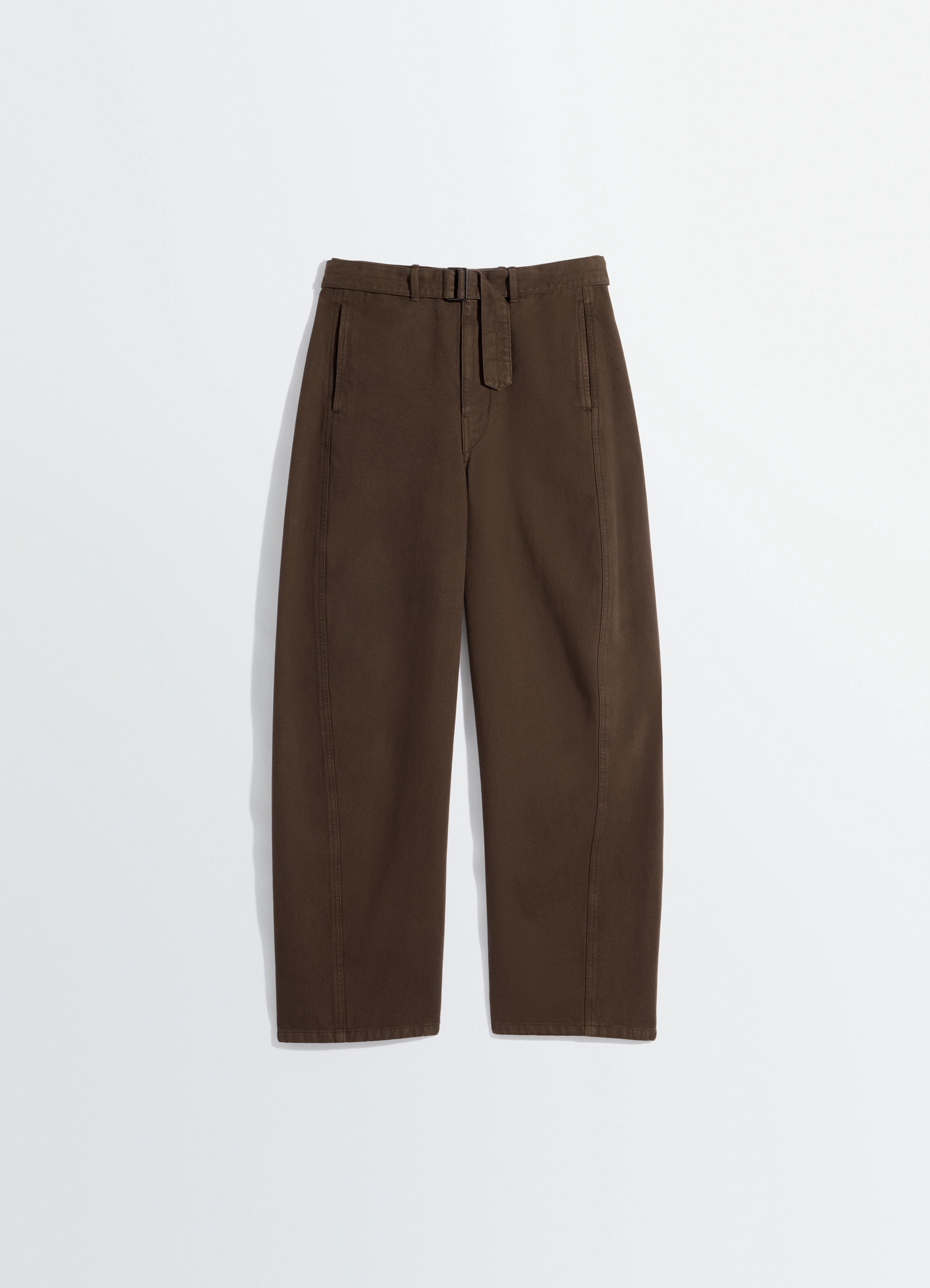 TWISTED BELTED PANTS IN DYED HEAVY BROKEN TWILL - Cacao - Dyed TWISTED BELTED PANTS IN DYED HEAVY BROKEN TWILL - Cacao - Dyed