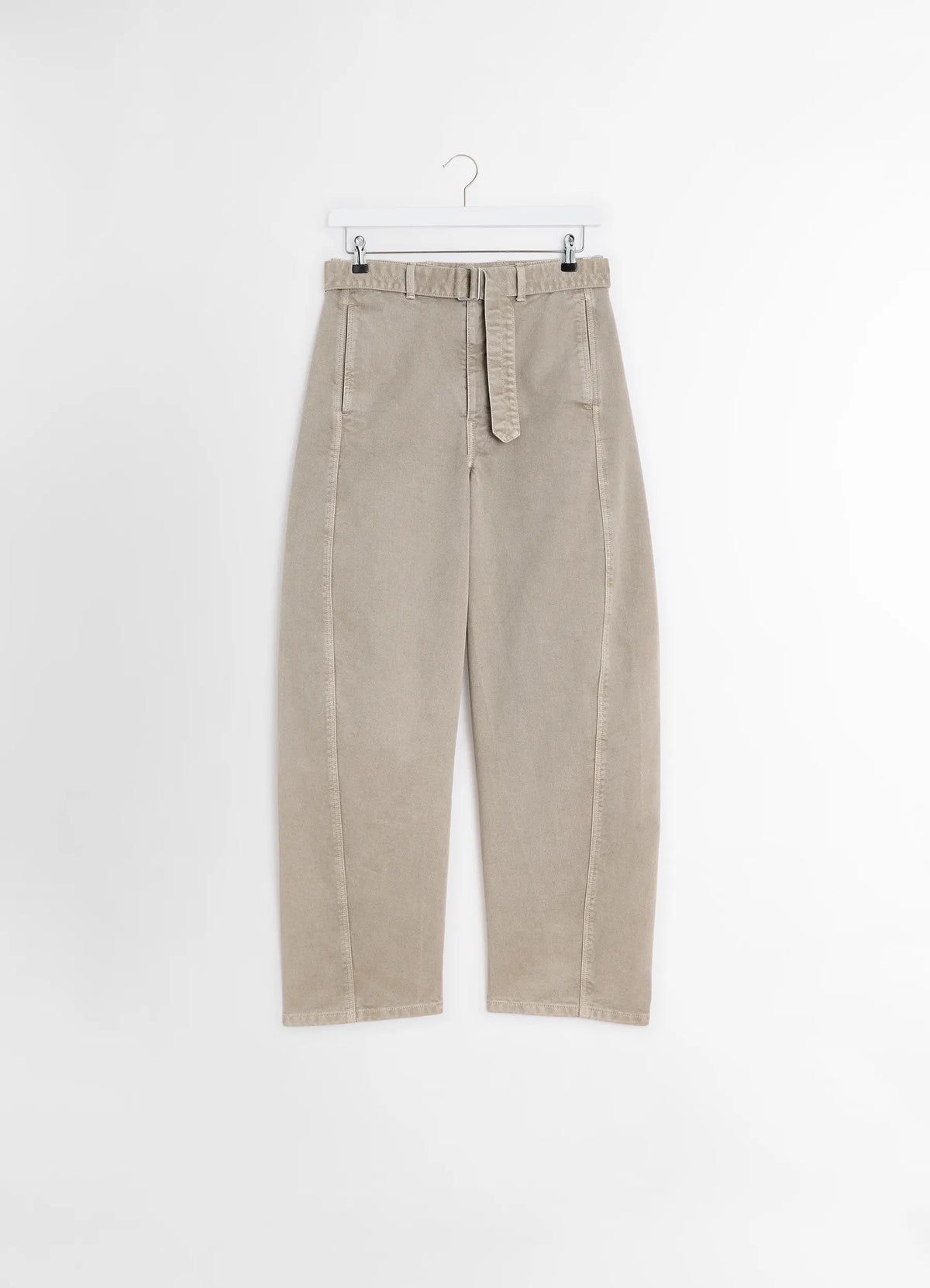 TWISTED BELTED PANTS - Natural Beige - Garment Dyed Snow Heavy