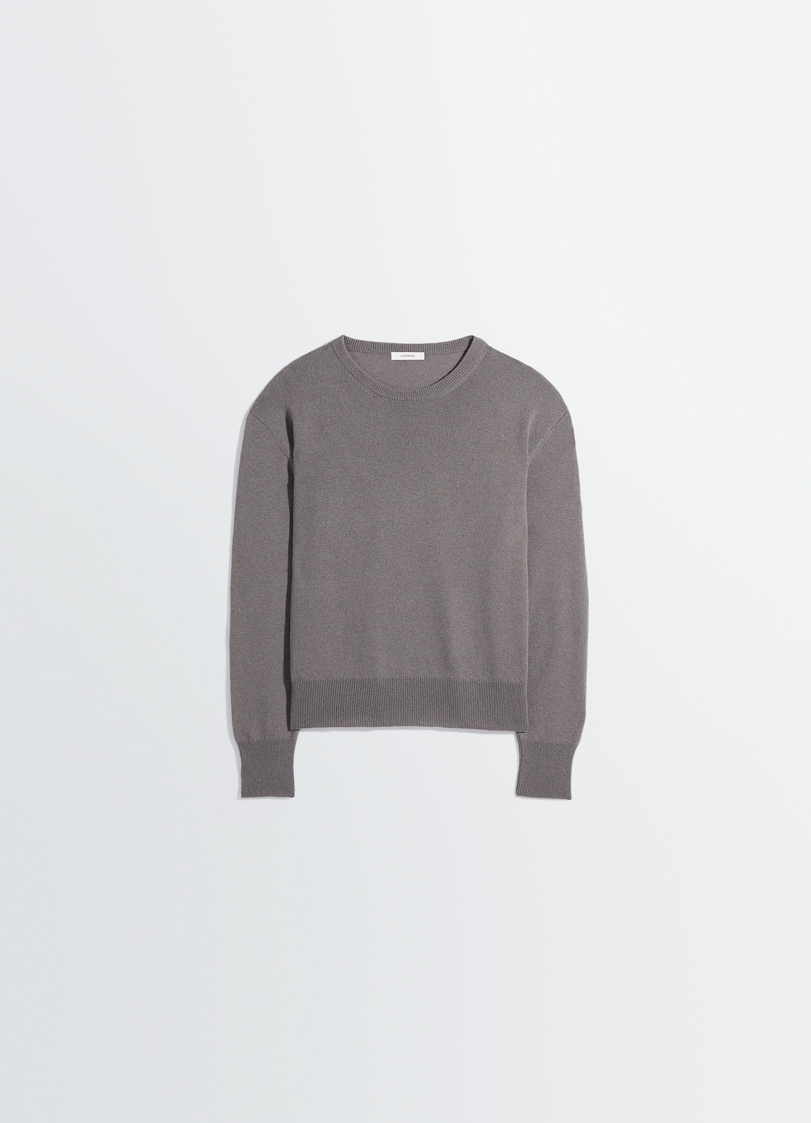 CREW NECK SWEATER IN CASHMERE WOOL - Wolf - Cashmere Wool - Unisex