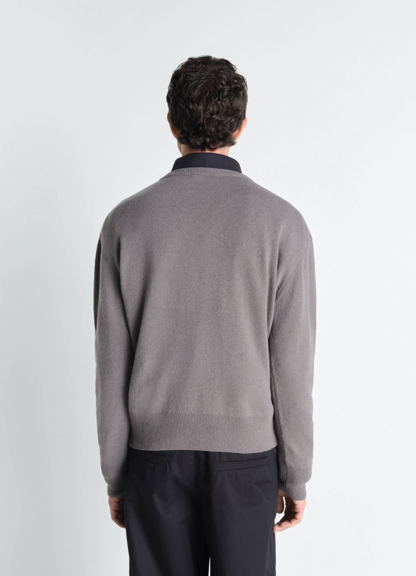 CREW NECK SWEATER IN CASHMERE WOOL - Wolf - Cashmere Wool - Unisex