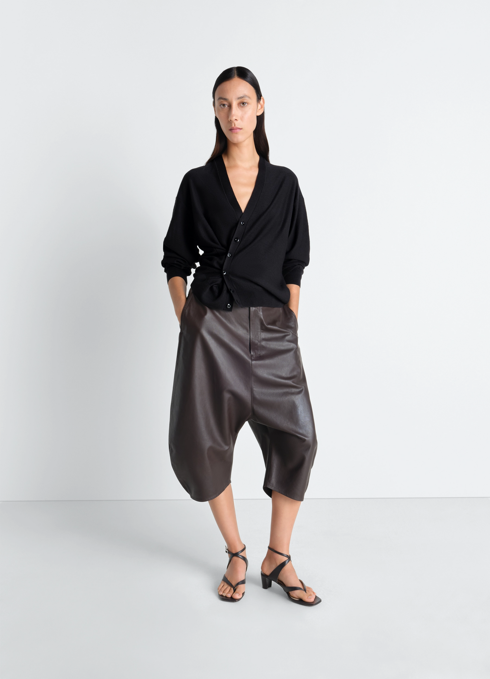 TWISTED CARDIGAN IN MERINO BLEND - Black - Merino Blend - Unisex TWISTED CARDIGAN IN MERINO BLEND - Black - Merino Blend - Unisex