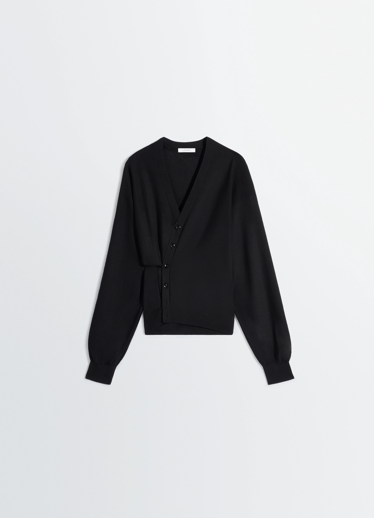 TWISTED CARDIGAN IN MERINO BLEND - Black - Merino Blend - Unisex