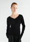 OFF-SHOULDER SWEATER IN WORSTED WOOL