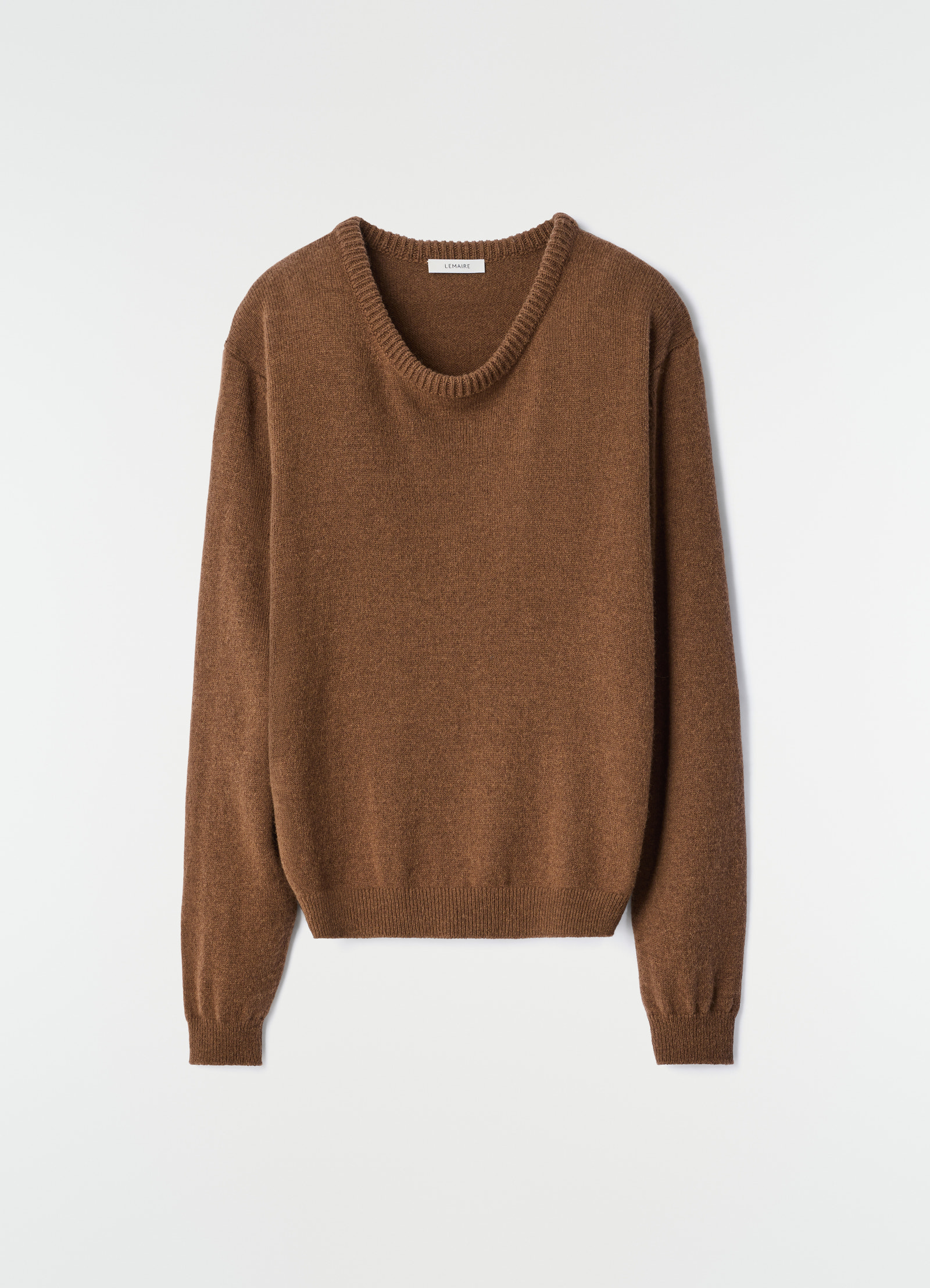 Crew-neck sweater in alpaca wool blend