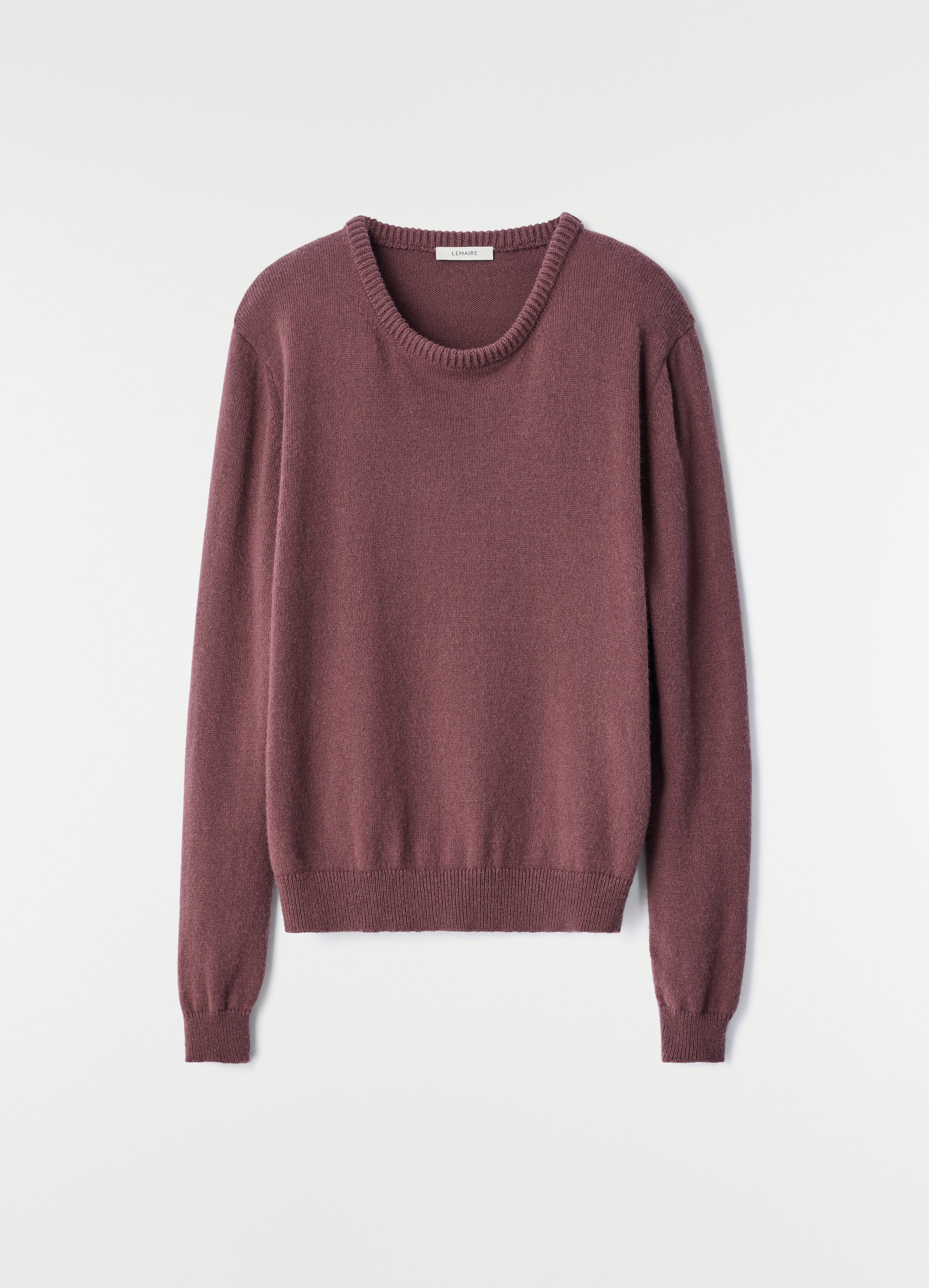 CREW-NECK SWEATER IN ALPACA WOOL BLEND - Mauve - Alpaca wool blend