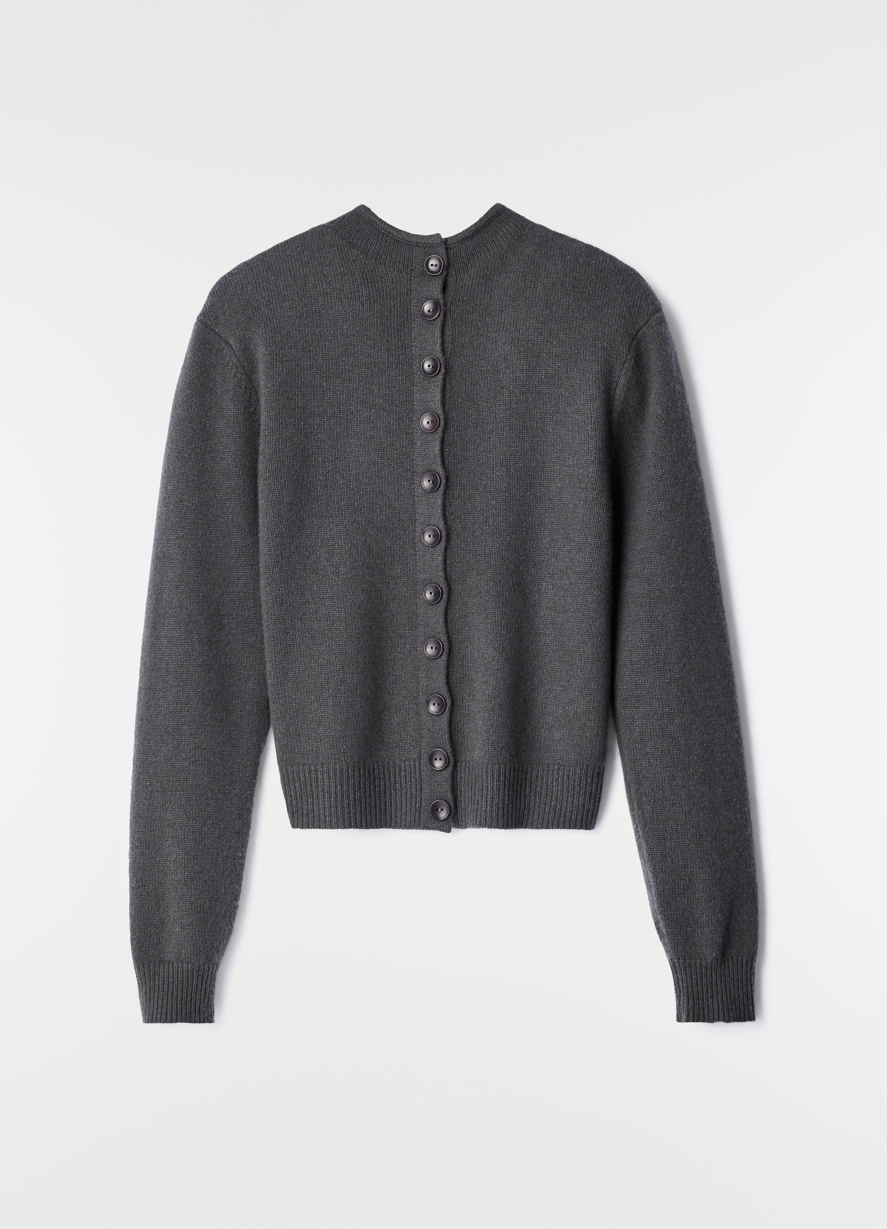 REVERSIBLE BUTTONED SWEATER IN CASHMERE - Stone - Cashmere - Women