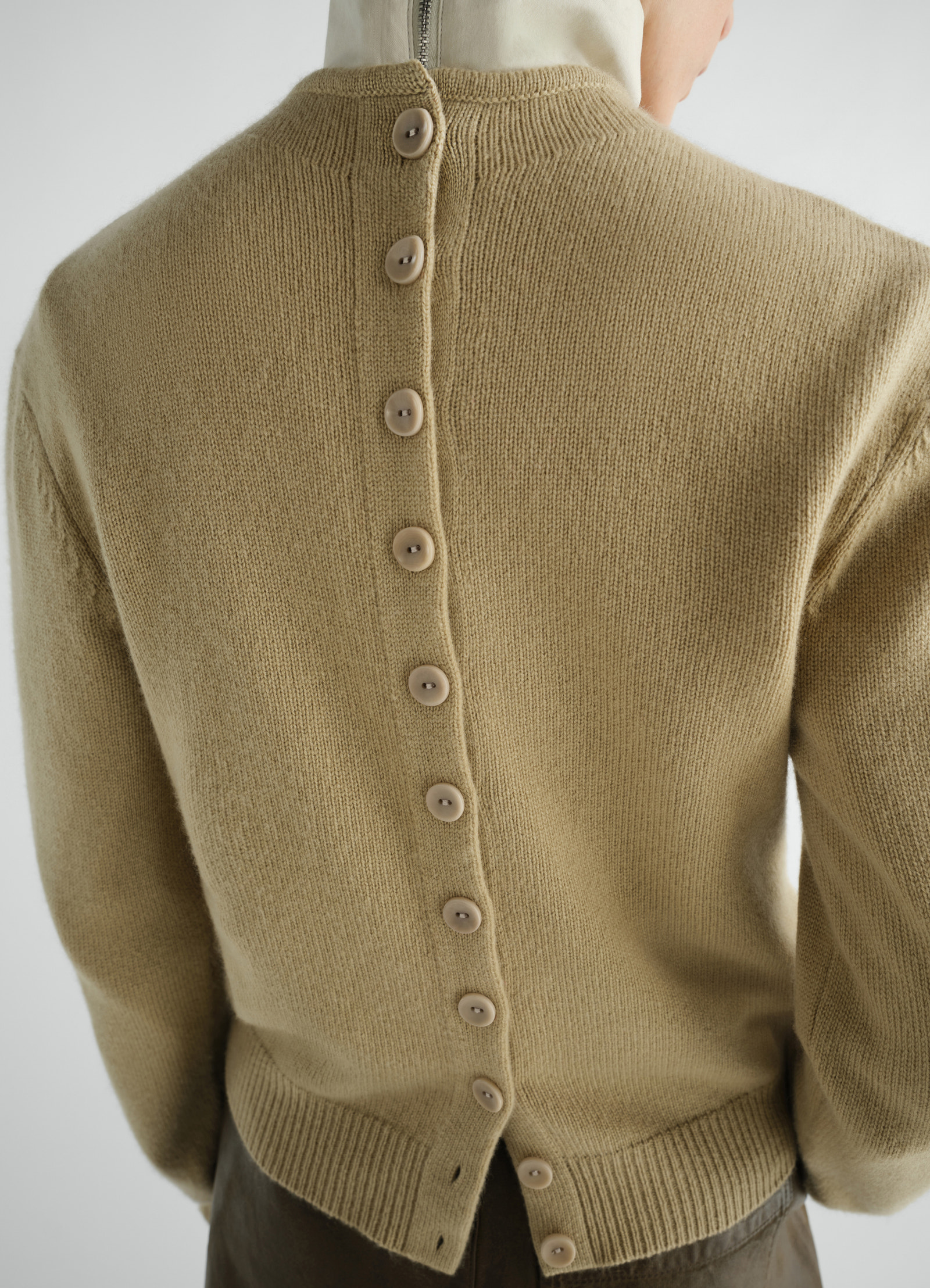 Stand-collar sweater in cashmere