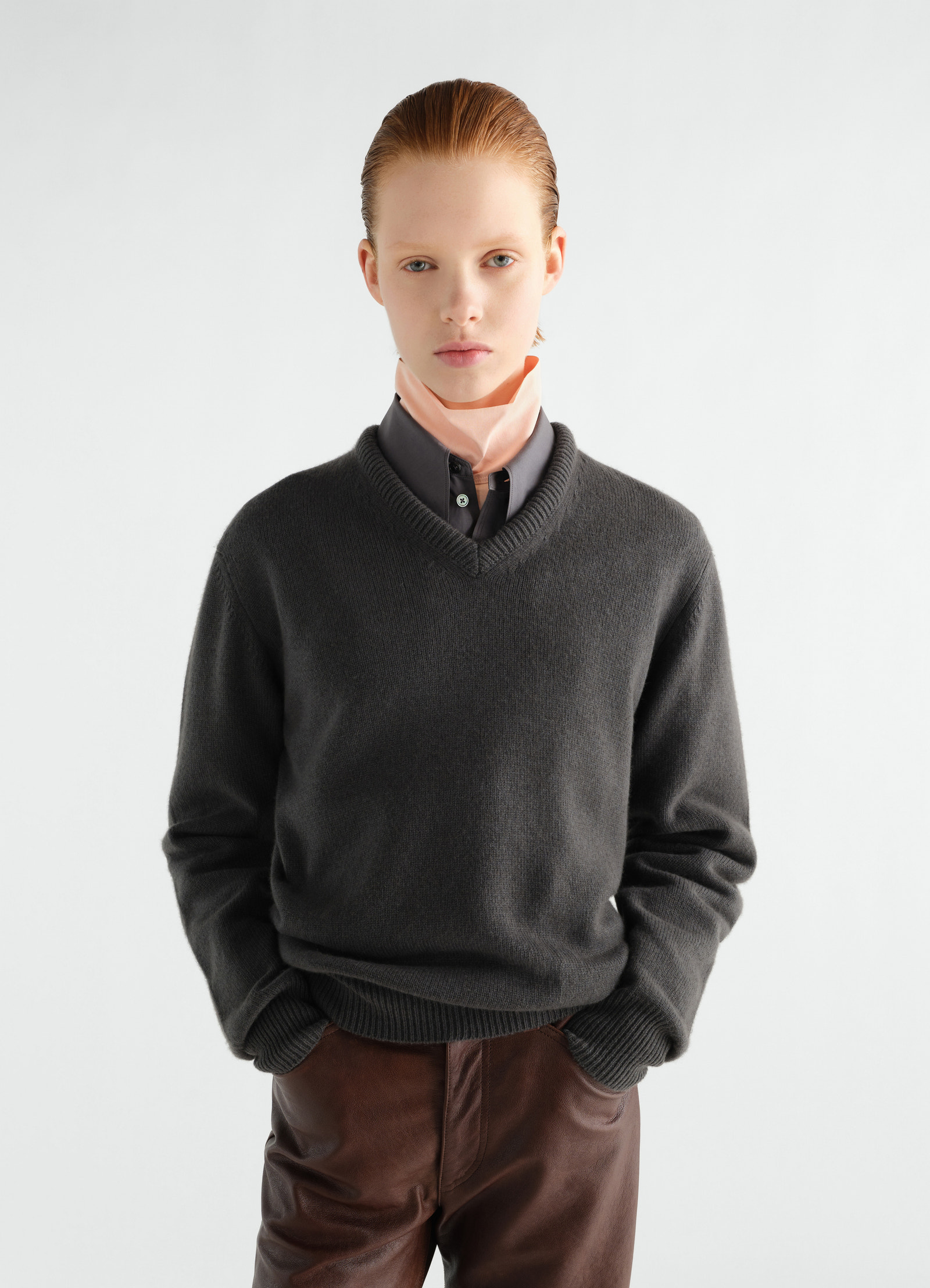 V-neck sweater in cashmere