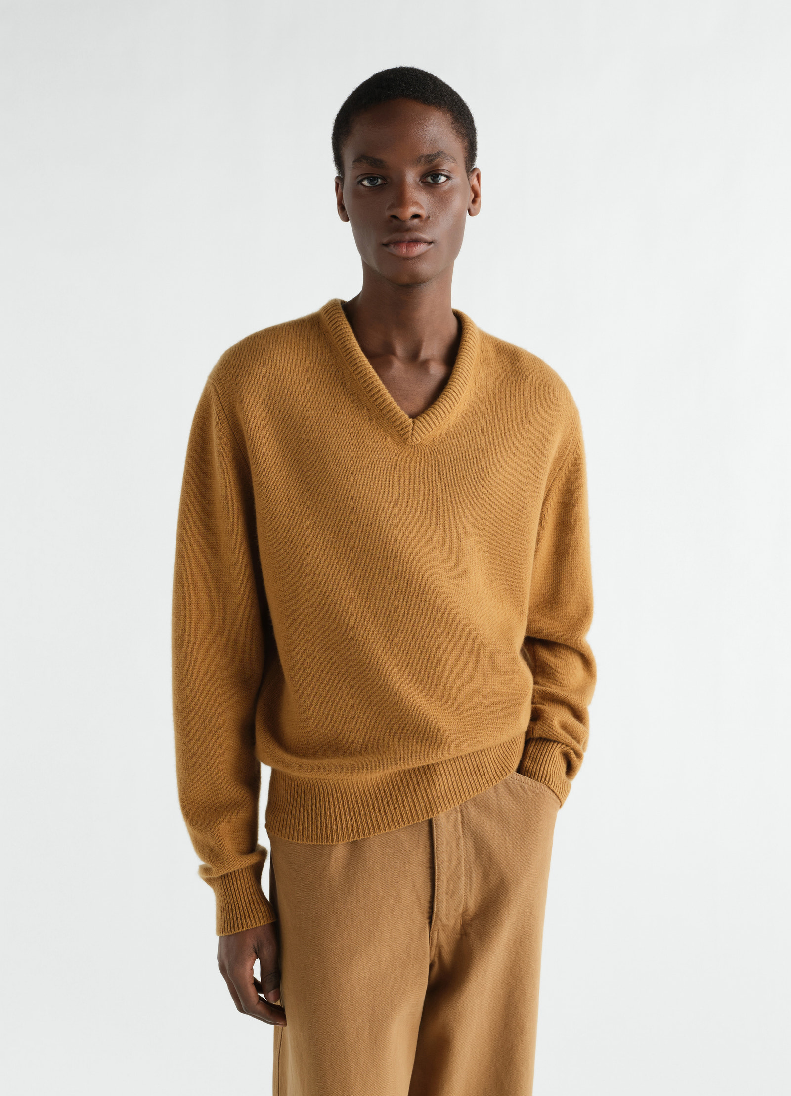V-neck sweater in cashmere