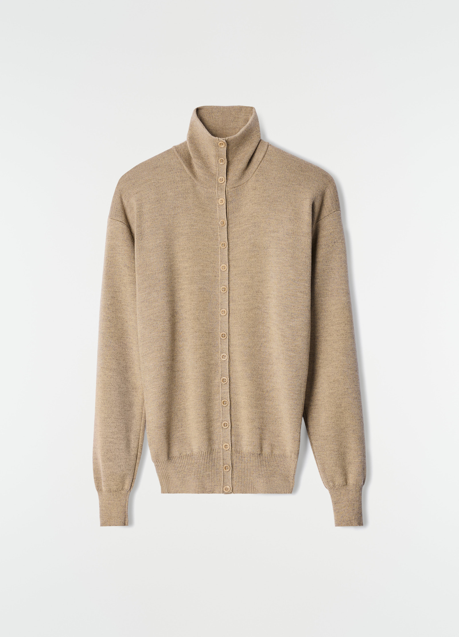 Buttoned top in fine wool