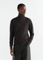 STAND-COLLAR SWEATER IN FINE MOULINÉ MERINO WOOL