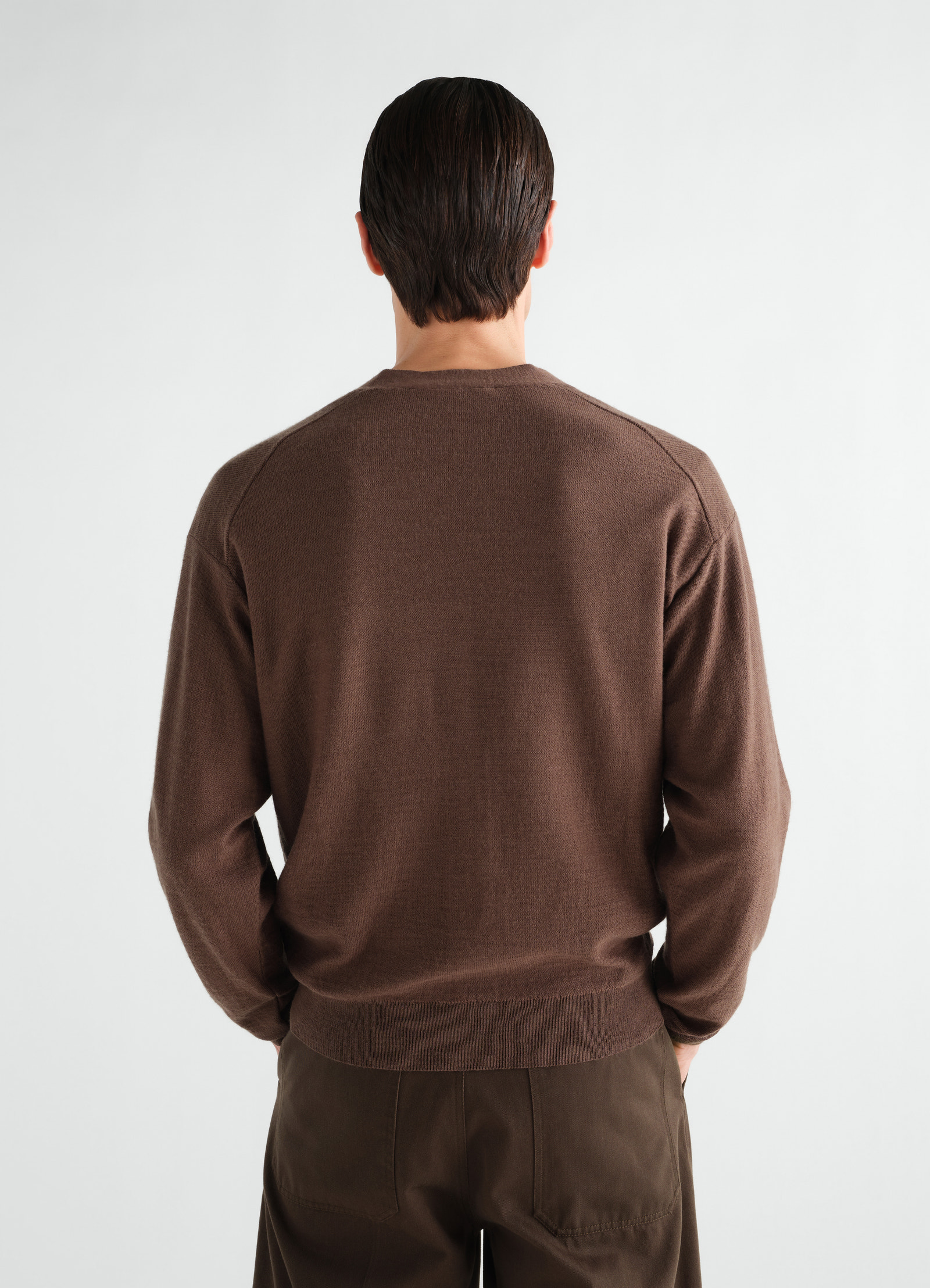 Relaxed twisted cardigan in merino blend