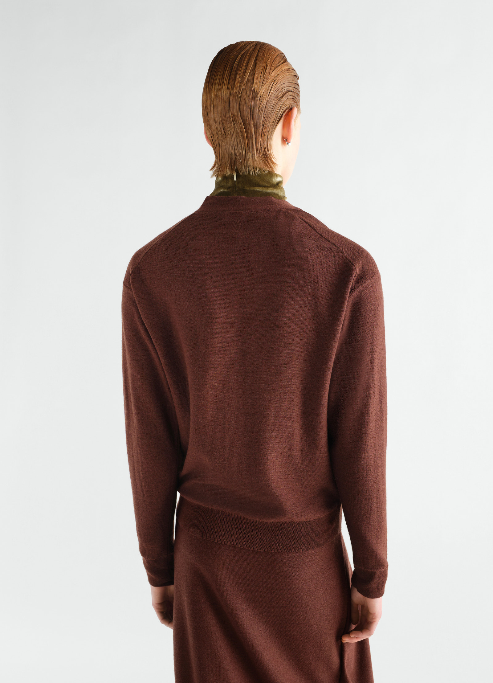 Relaxed twisted cardigan in merino blend