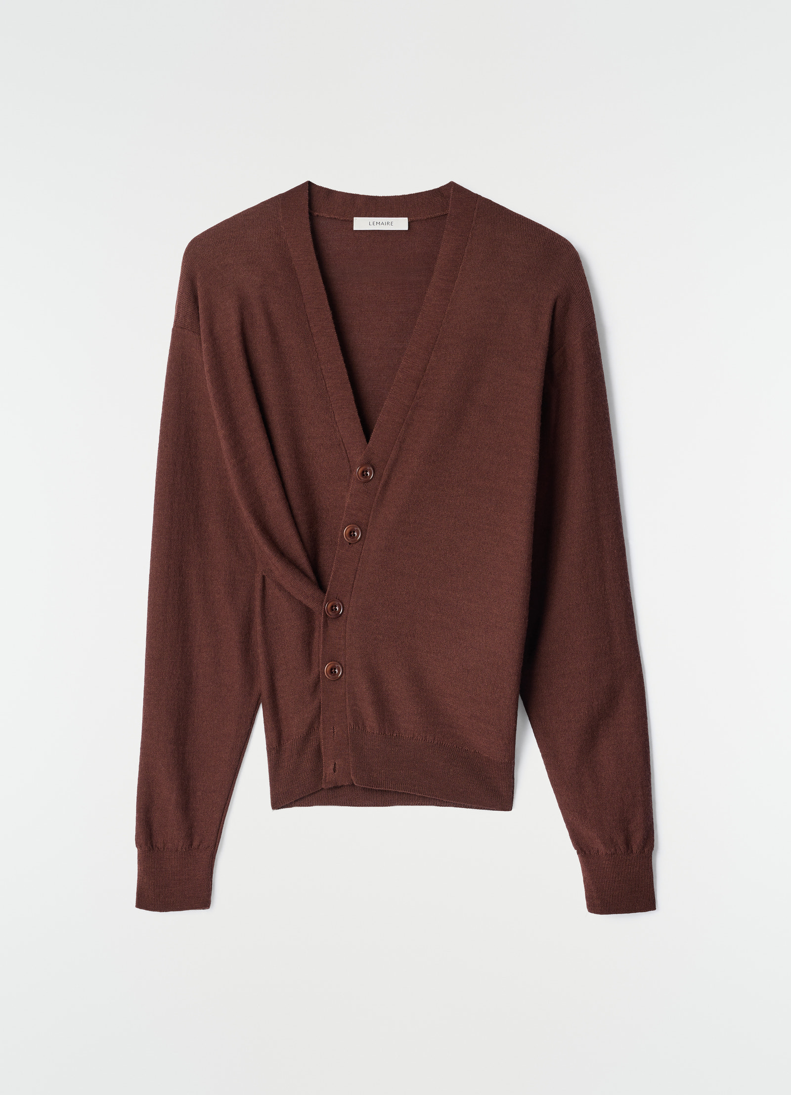 Relaxed twisted cardigan in merino blend