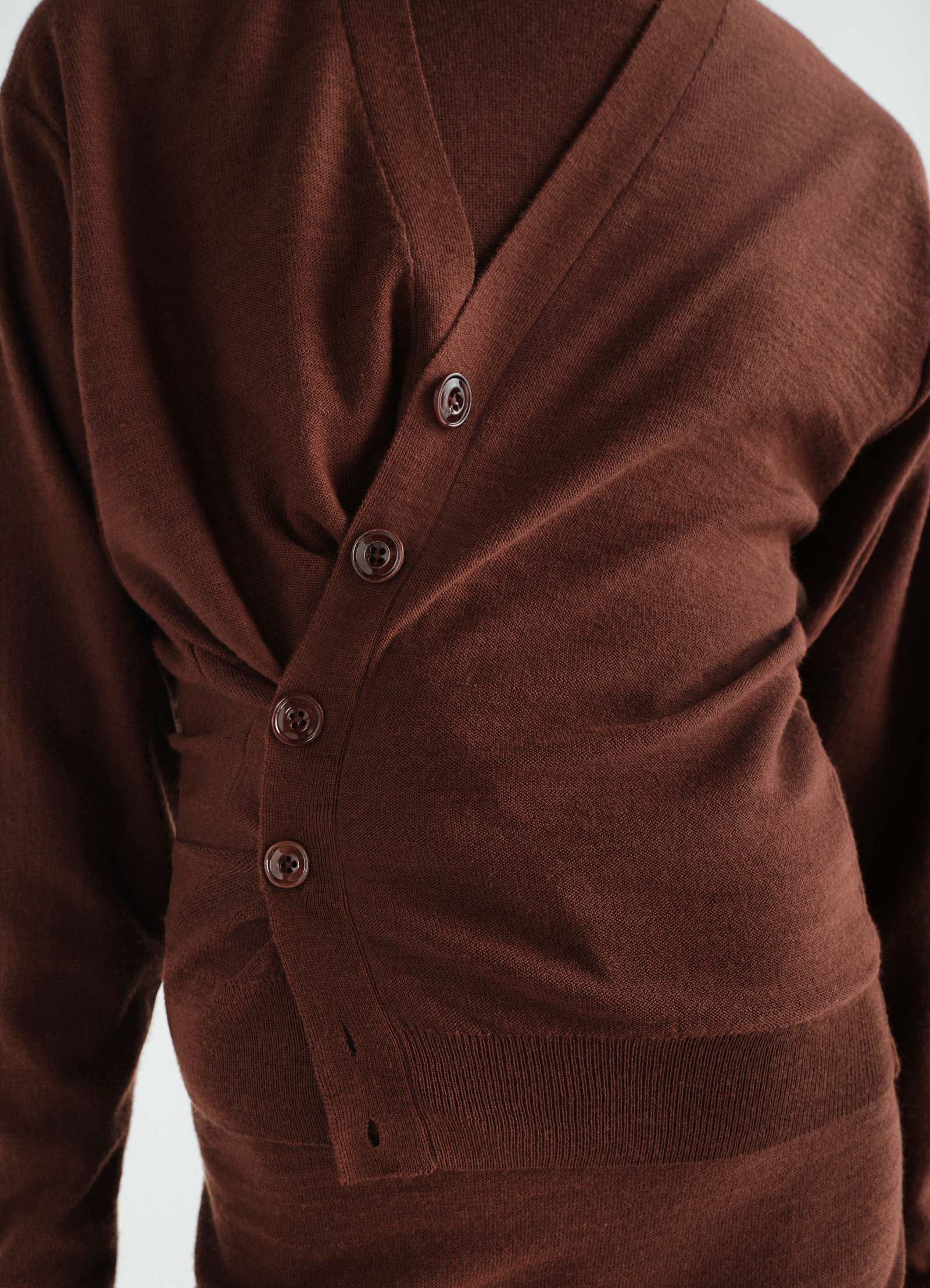 Relaxed twisted cardigan in merino blend