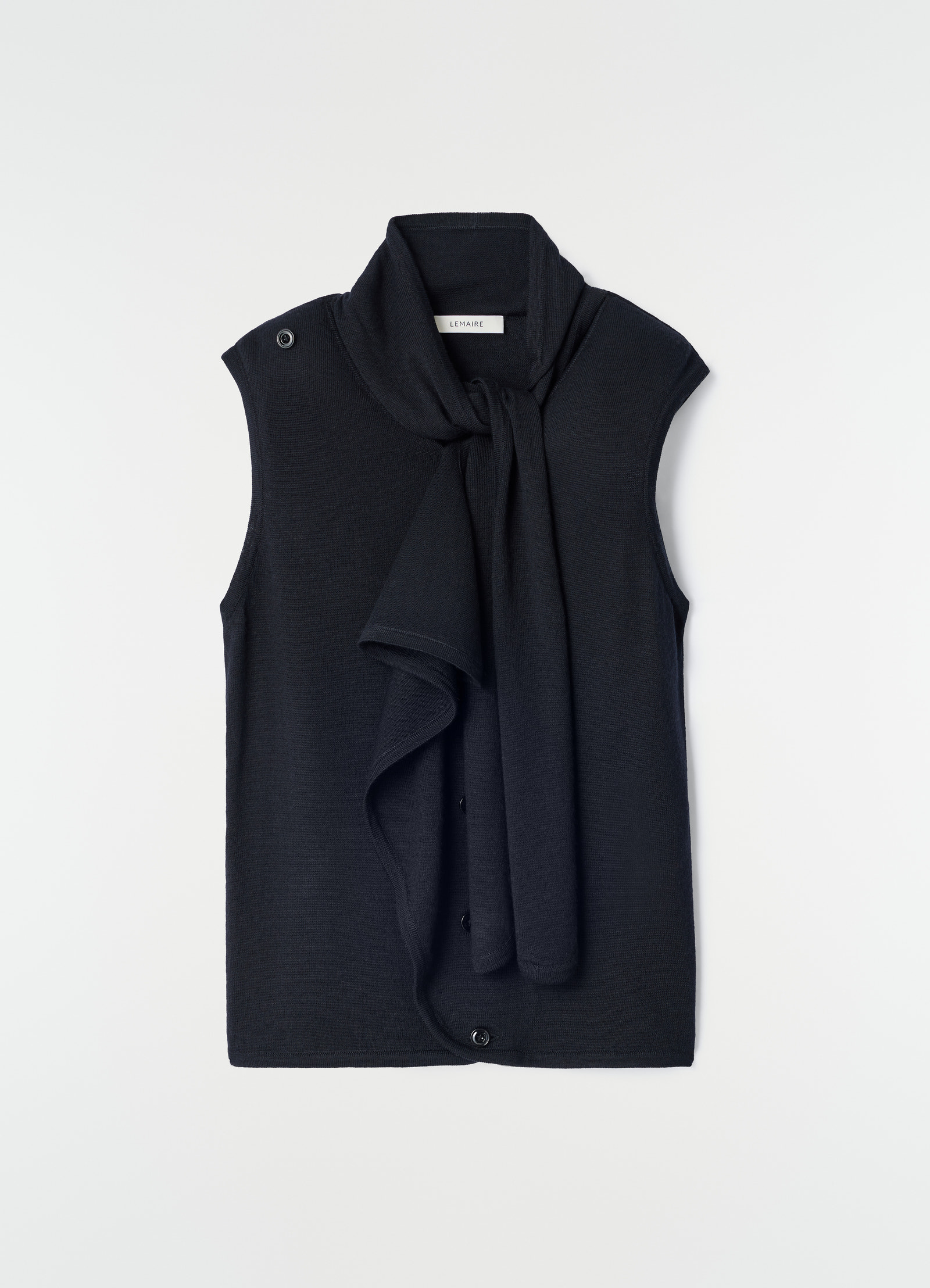 Asymmetrical cardigan in merino wool blend