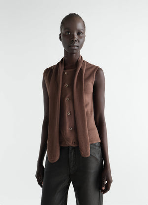 Asymmetrical cardigan in merino wool blend