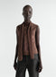 ASYMMETRICAL CARDIGAN IN MERINO WOOL BLEND
