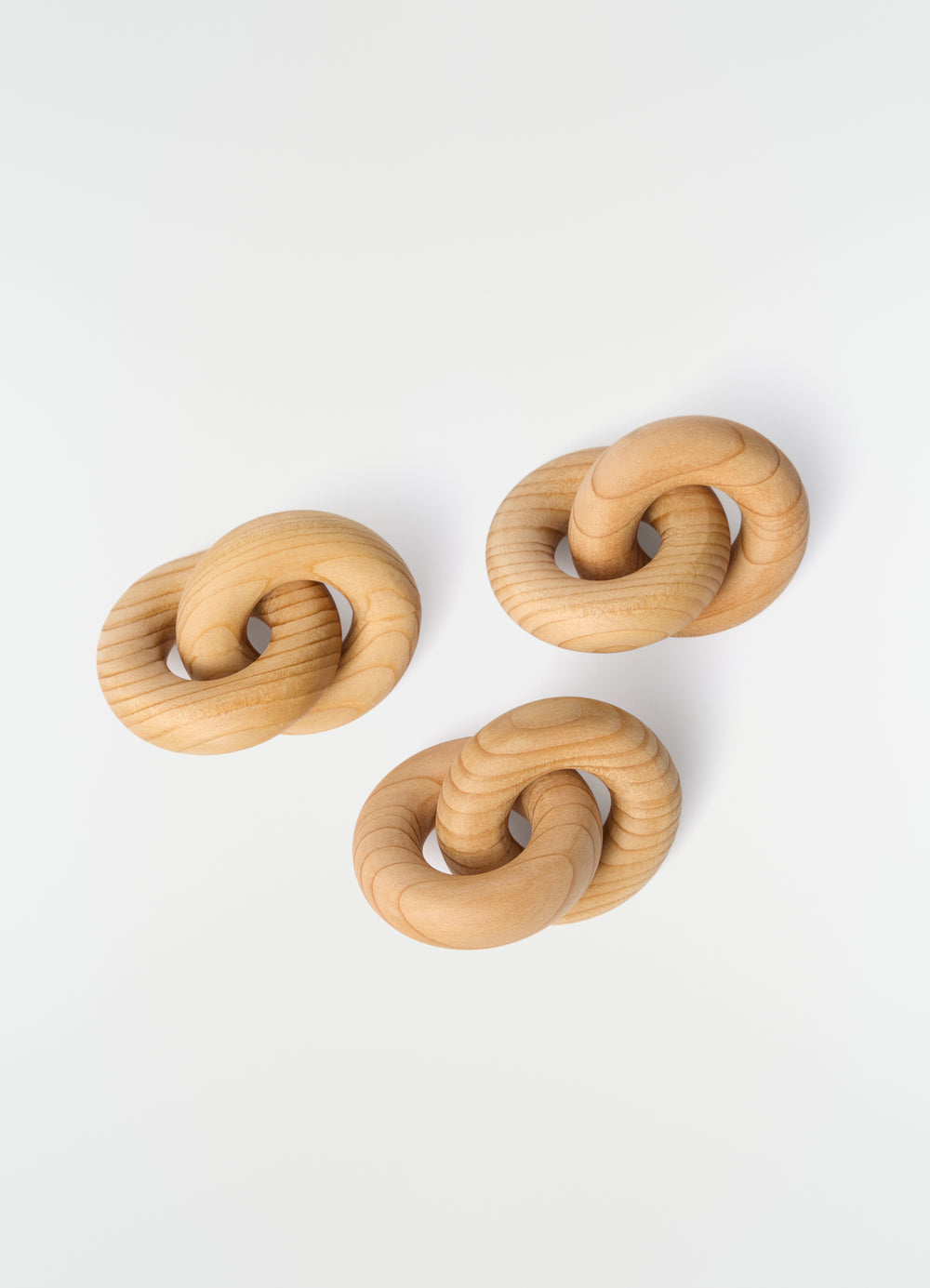 Wood Link Trio XS natural wood accessory LEMAIRE styled on white background front view