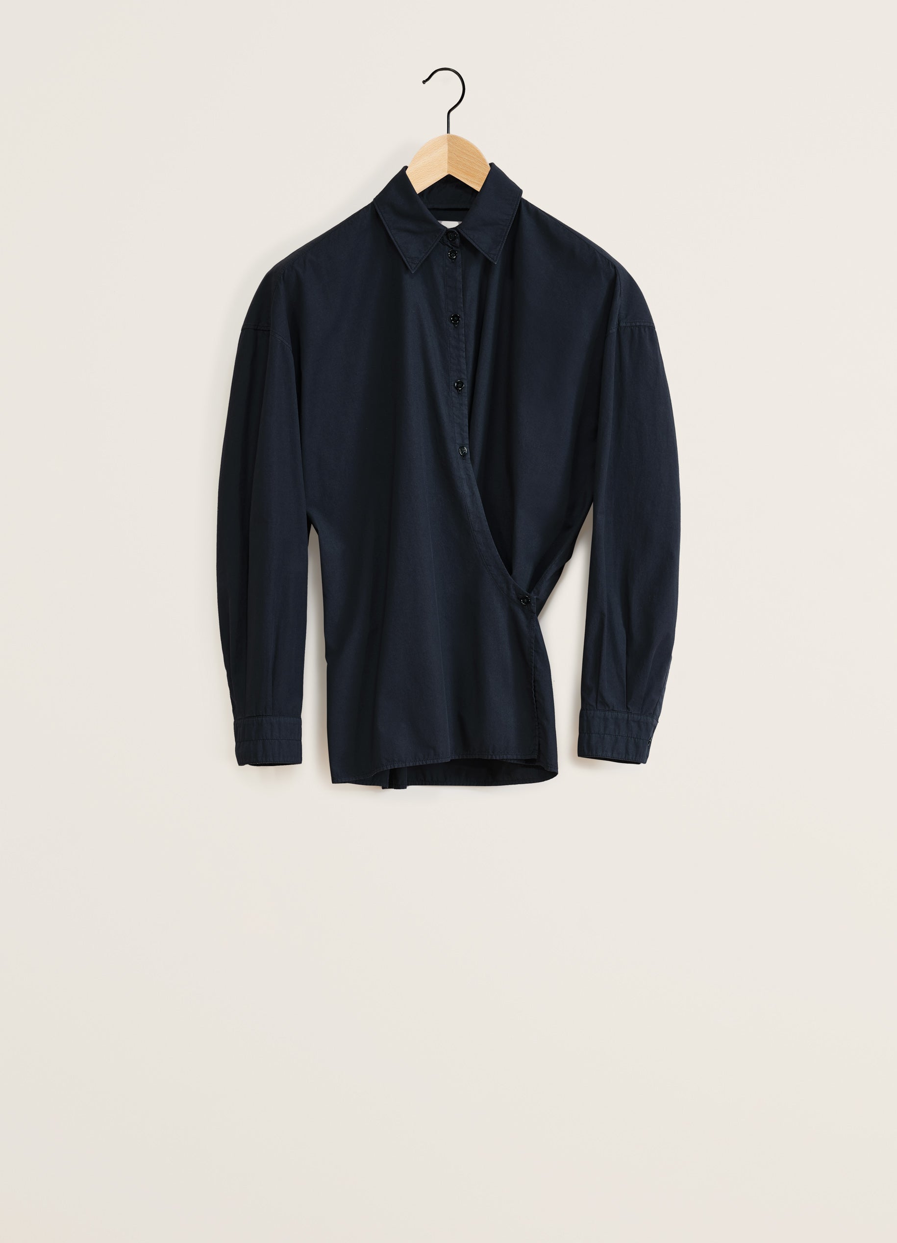 Dark Navy Straight Collar Twisted Shirt | LEMAIRE