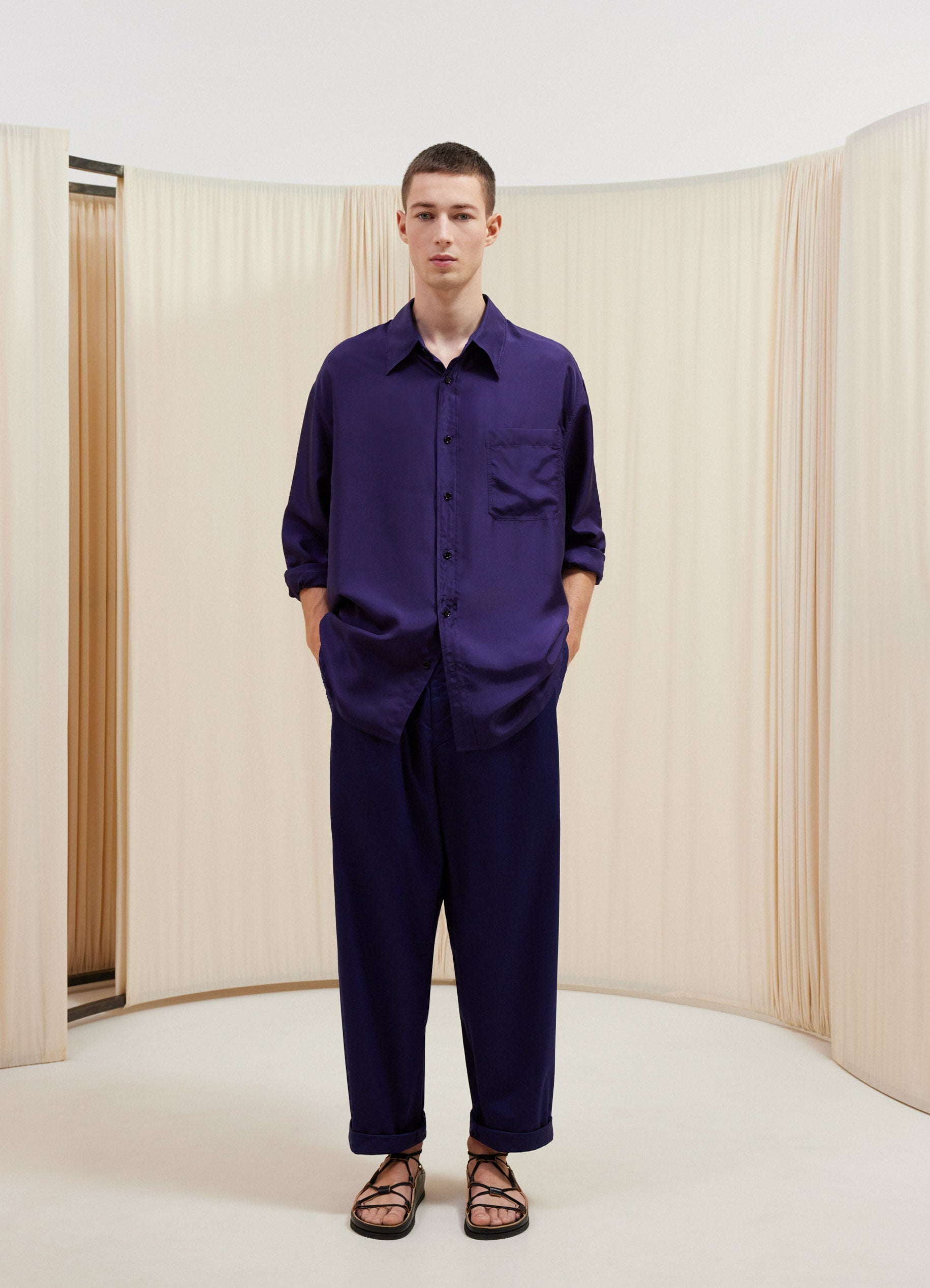 LEMAIRE ARCHIVE】 SILK VOILE BOXY SHIRTS