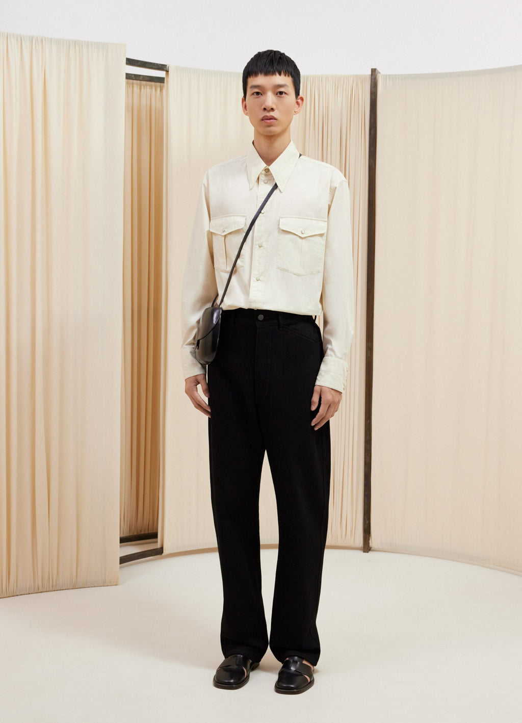 スナップ付きウエスタンシャツ