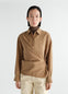STRAIGHT COLLAR TWISTED SHIRT IN DRY SILK