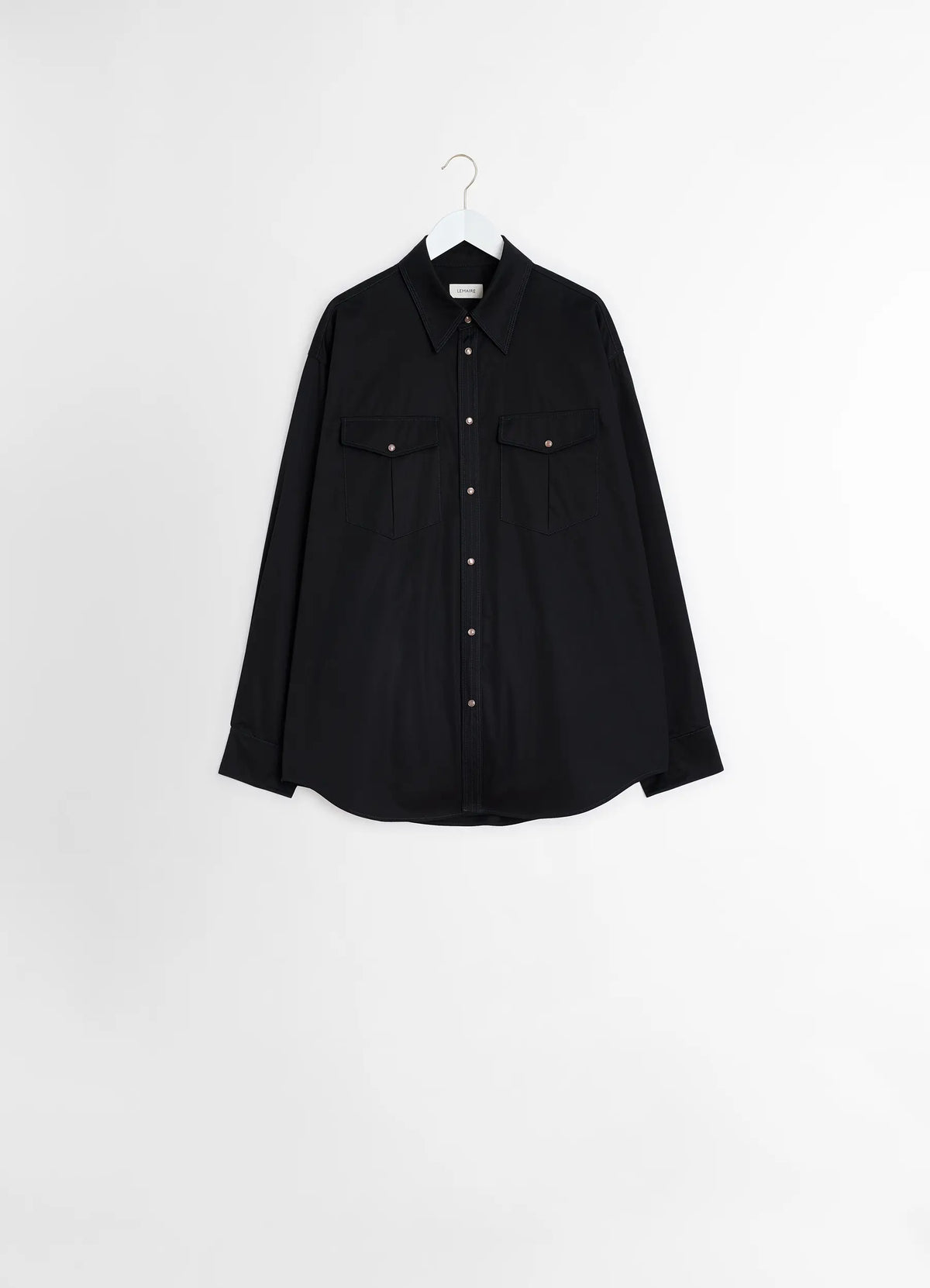 WESTERN SHIRT - Black - Light Cotton Satin - Men | LEMAIRE WESTERN SHIRT - Black - Light Cotton Satin - Men | LEMAIRE