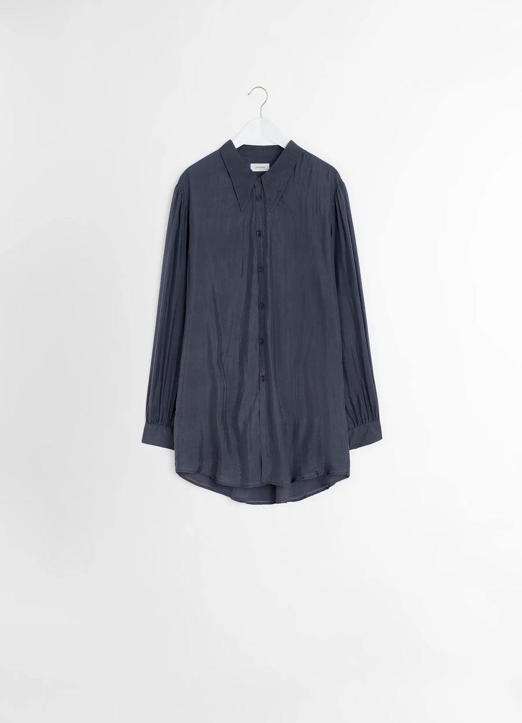 LIGHT POINTED COLLAR SHIRT - Charcoal - Silk Chiffon Parachute - Women ...