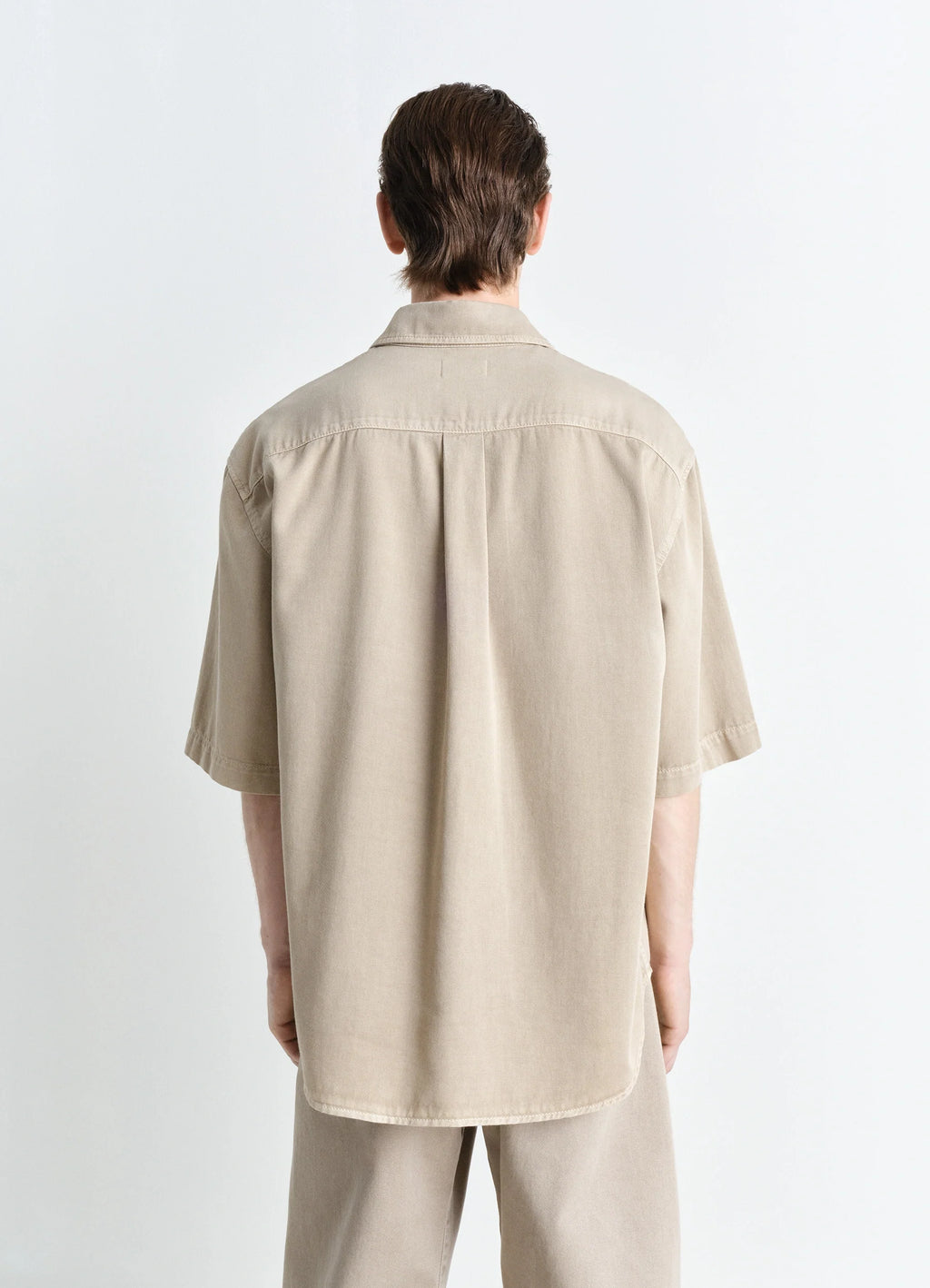 쇼트슬리브 데님 셔츠