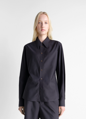 POINTED COLLAR SHIRT IN WASHED COTTON SILK