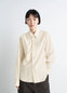 Pointed Collar Shirt in Washed Cotton-Silk Blend, model shot, Front view Fitted cut