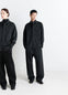 Lemaire Pyjama Shirt in Black Lightweight Cotton, model shot, Front view Relaxed fit