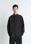 Western Check Shirt in Textured Cotton Plaid, model shot, Front view Patch pockets, pearlescent buttons
