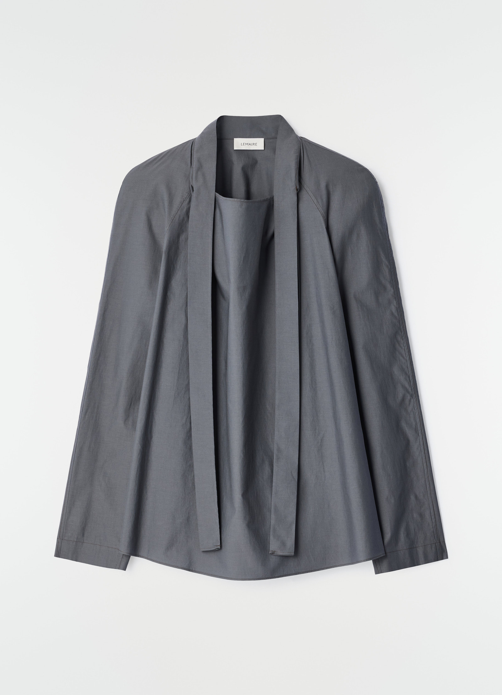 Ascot blouse in washed cotton silk