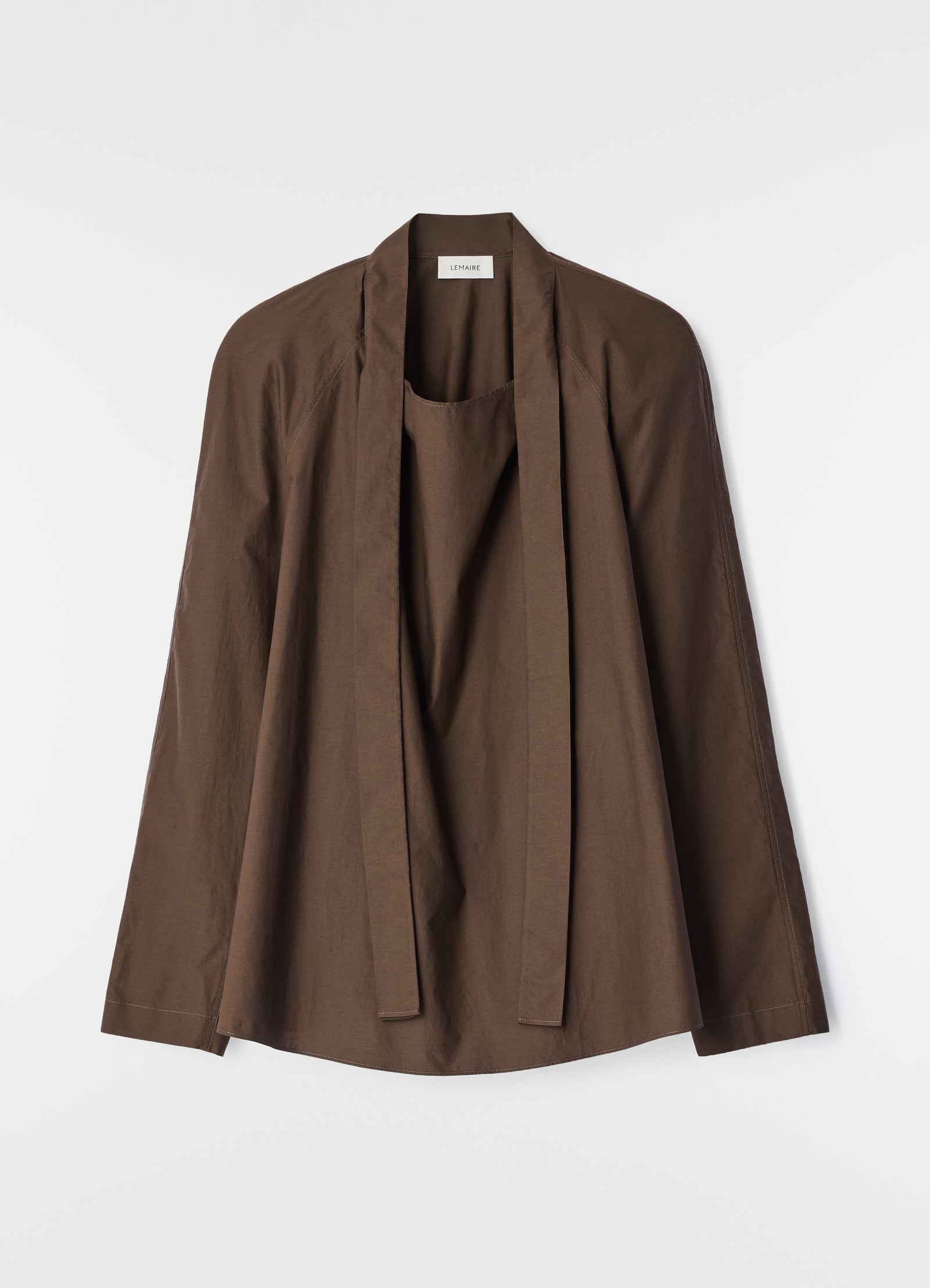 Ascot blouse in washed cotton silk