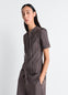 CHEMISE À MANCHES COURTES EN TWILL DE VISCOSE FROISSÉ