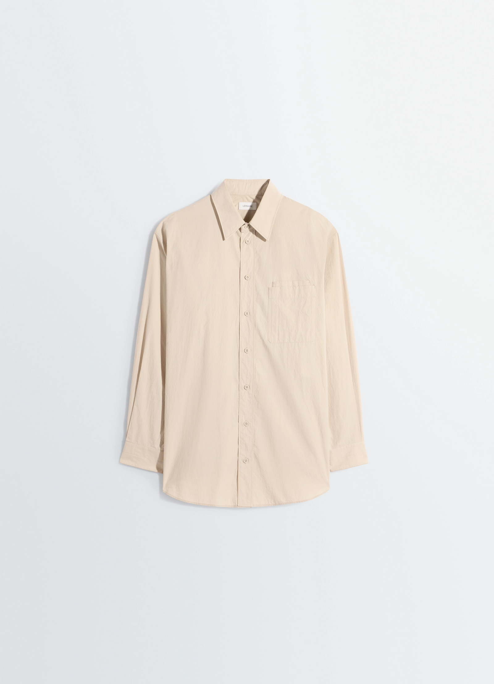 TWO POCKET SHIRT IN CREPE COTTON - Greige - Crepe Cotton - Men TWO POCKET SHIRT IN CREPE COTTON - Greige - Crepe Cotton - Men