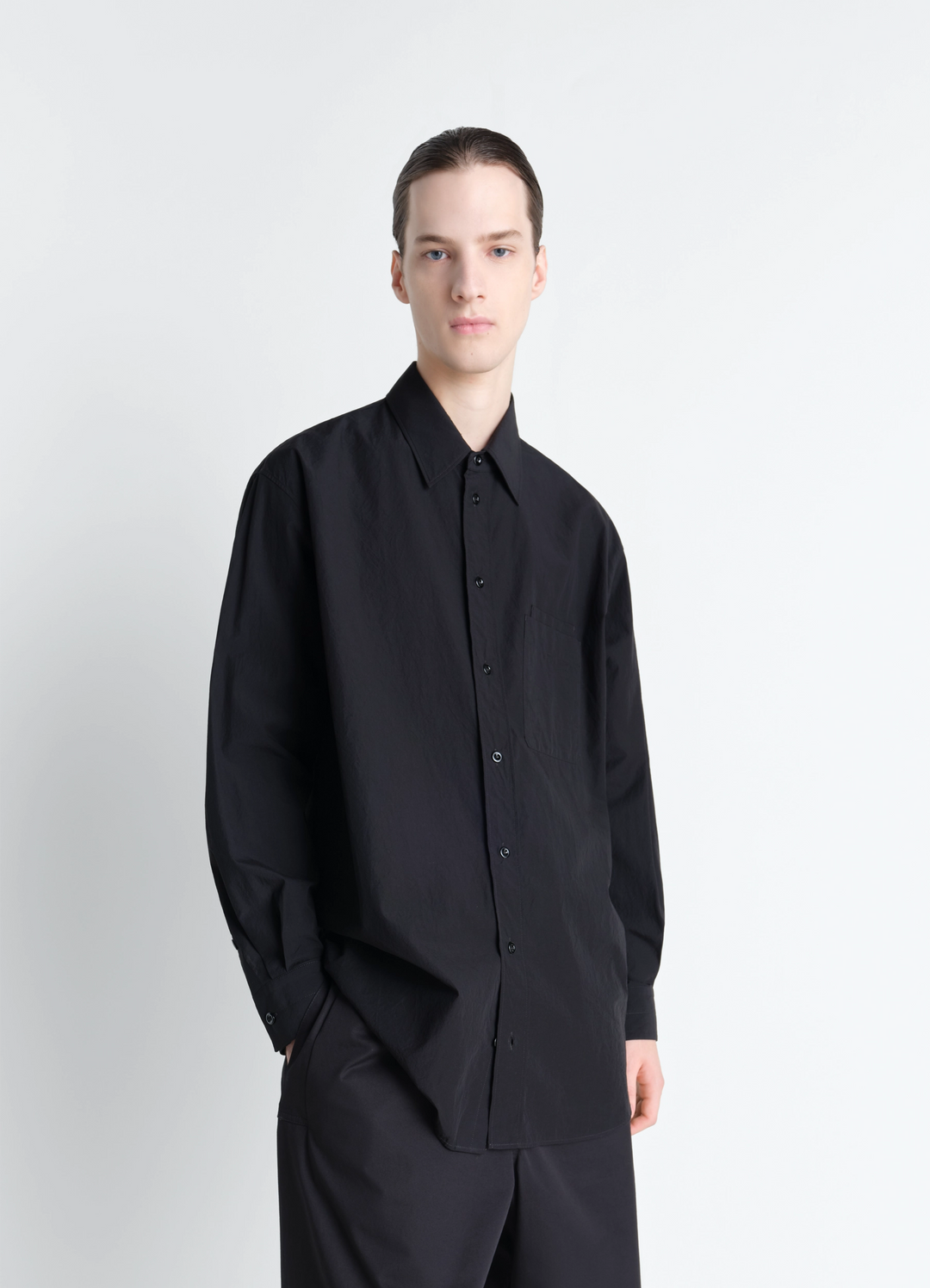 TWO POCKET SHIRT IN CREPE COTTON