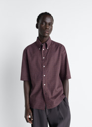 SHORT SLEEVE SHIRT IN GEOMETRIC PRINTED COTTON
