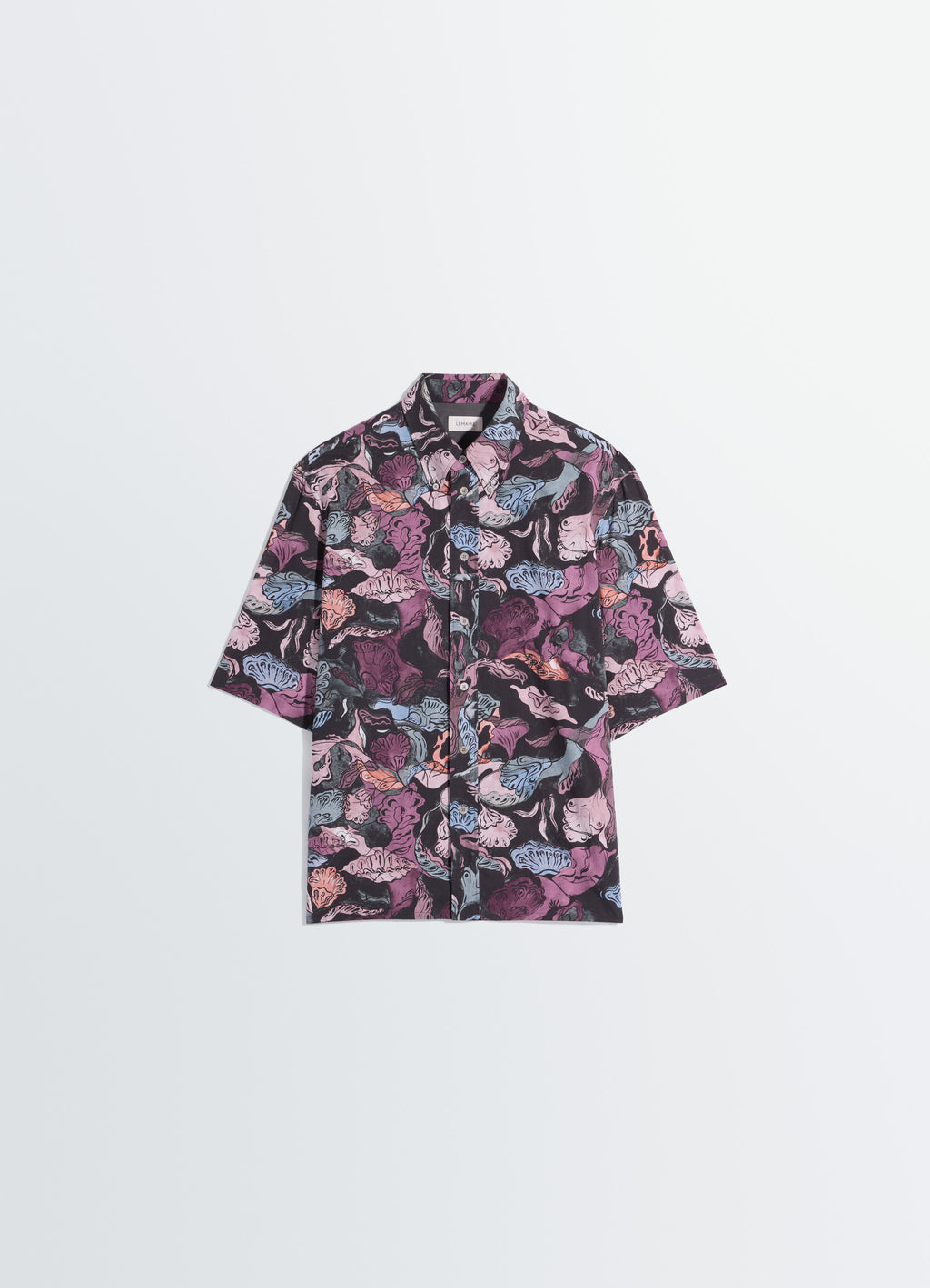 Short sleeve shirt in floral printed cotton