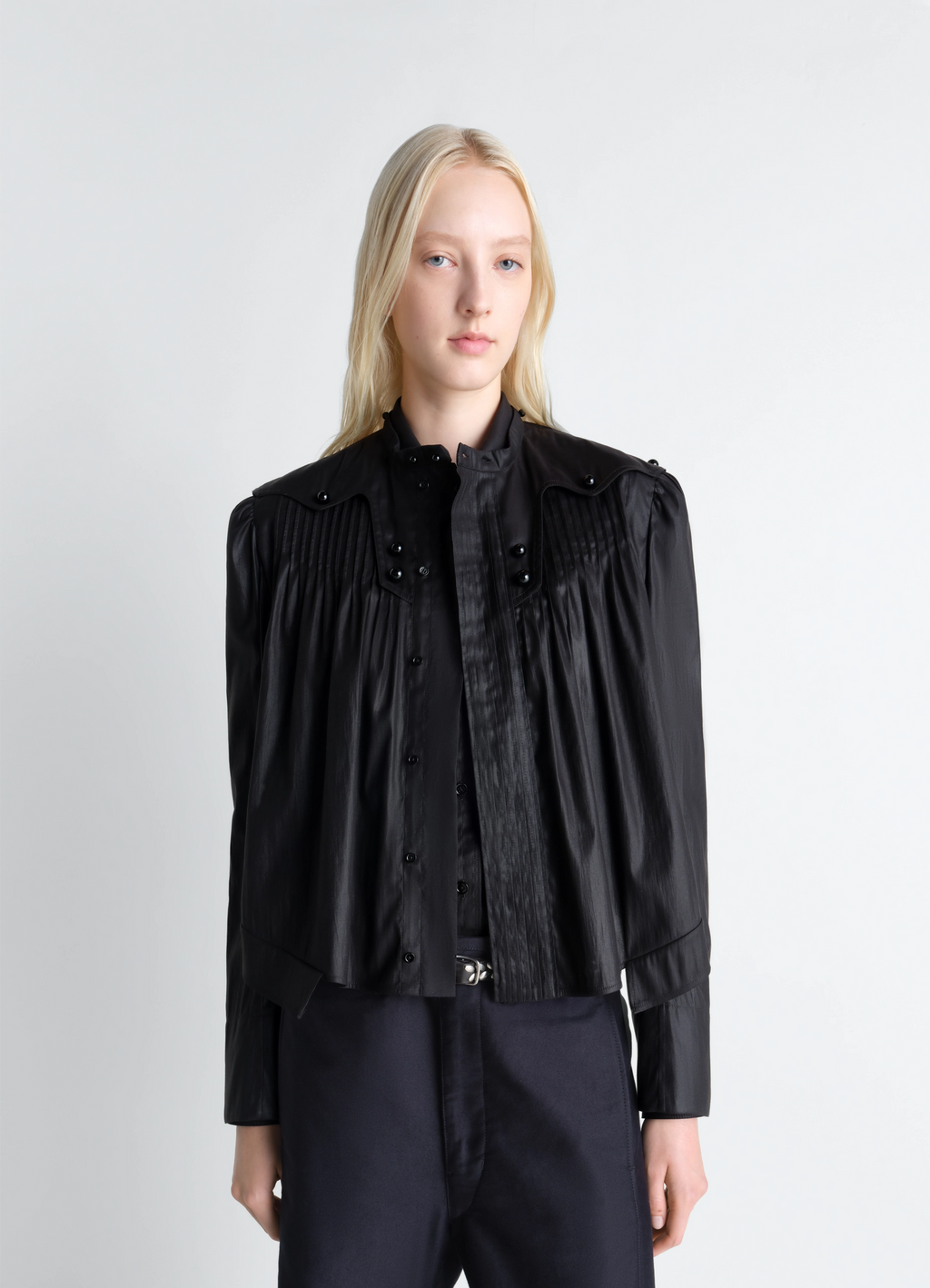 Blouse plissée en toile chintzée