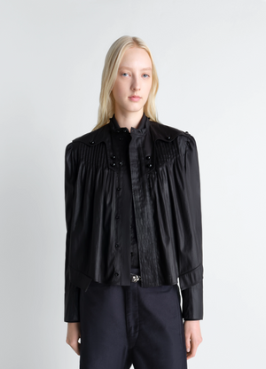 Blouse plissée en toile chintzée