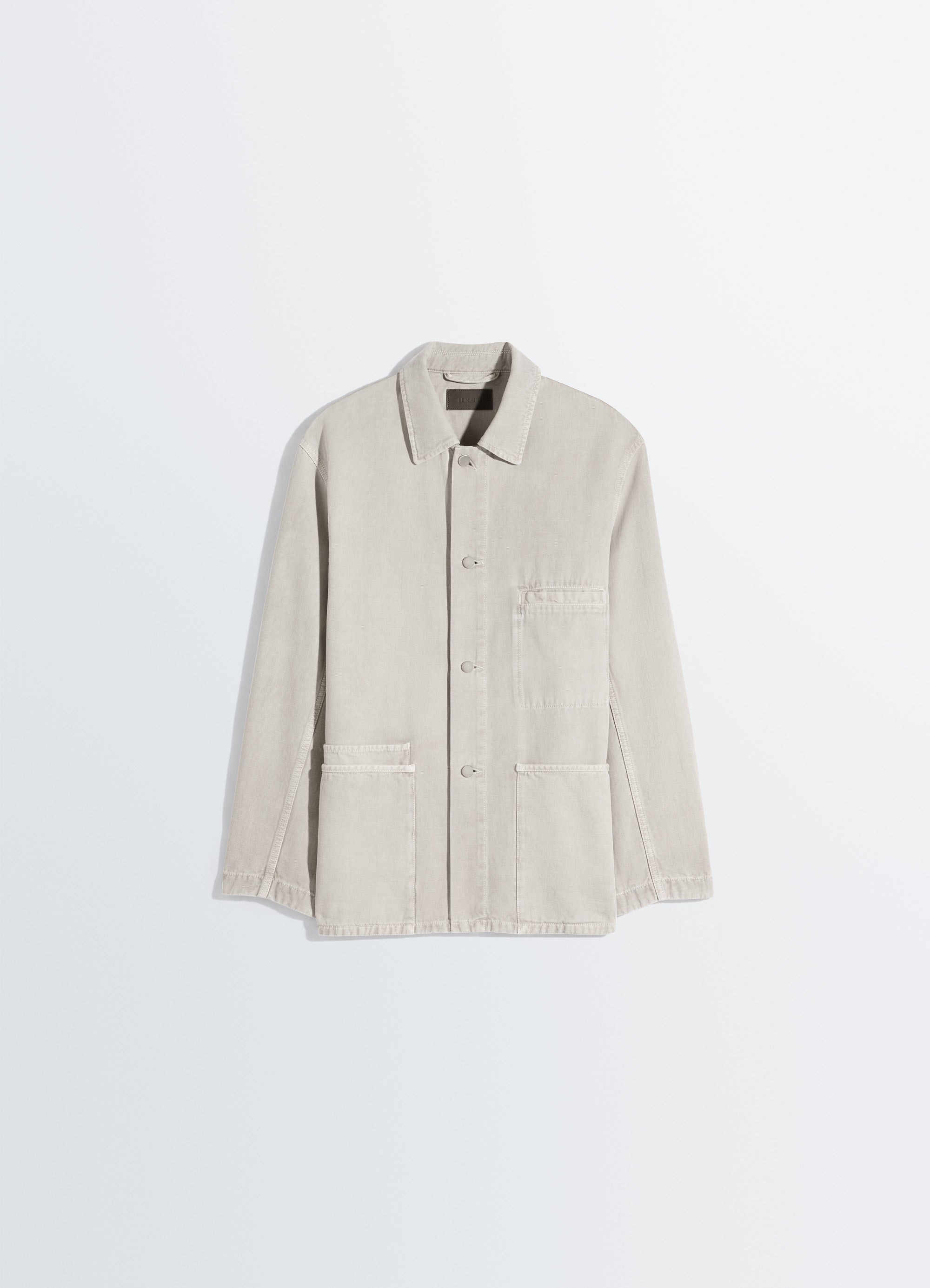 UTILITY OVERSHIRT IN SNOW BROKEN TWILL - Moonstone - Snow Broken