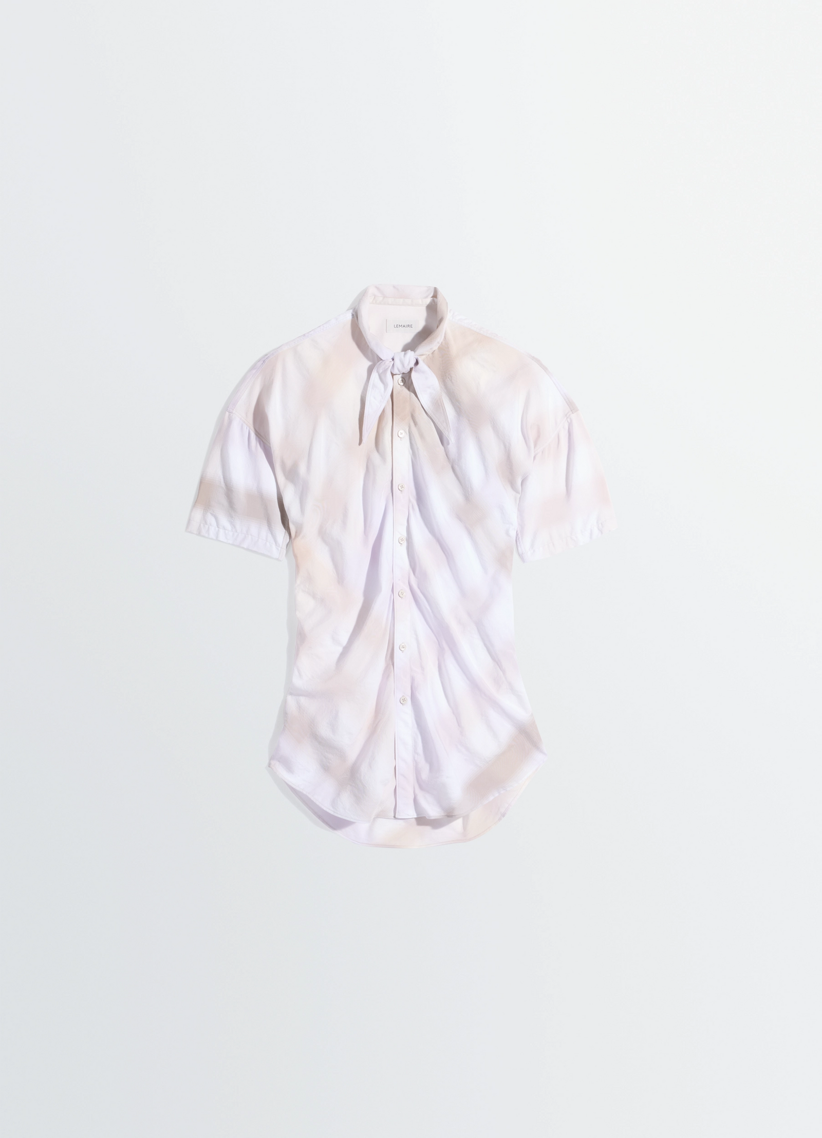 Short sleeve shirt with foulard in viscose cotton