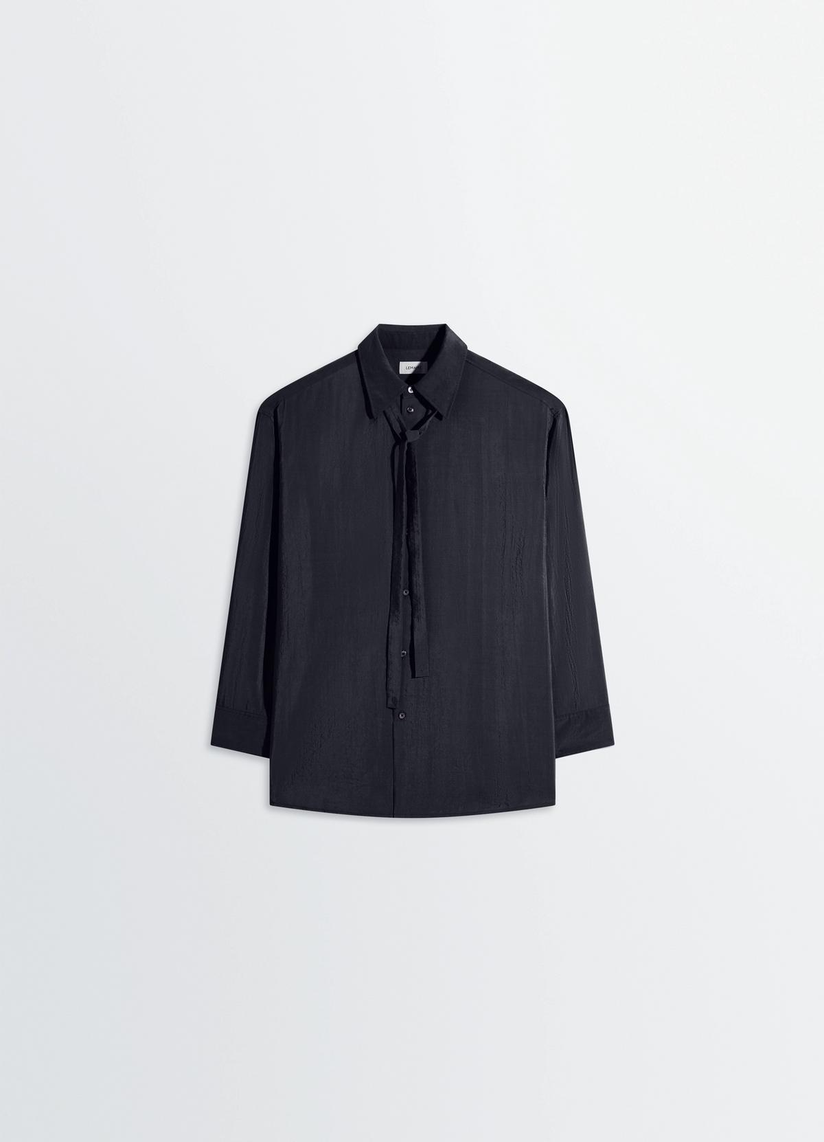 Ki　LEMAIRE ルメール シルクロングシャツ ドライシルクのロングタイシャツ - ブラック - ドライシルク